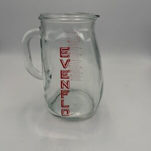 Vintage 50s Evenflo Glass Measuring Pitcher 32oz 1 Quart 4 Cup Clear